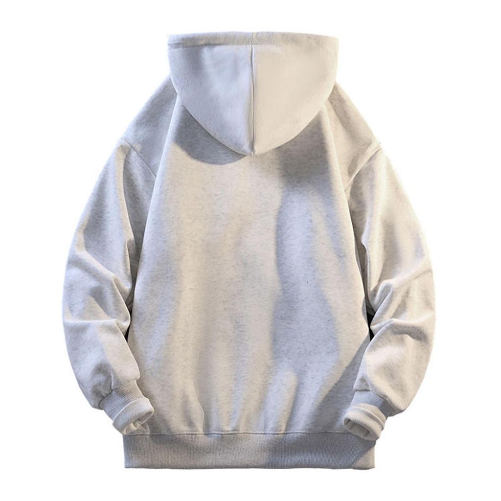 Mens Hoodies Color Zipper Cardigan Hoodie Loose Casual Long Sleeve Solid Color Sport Coat