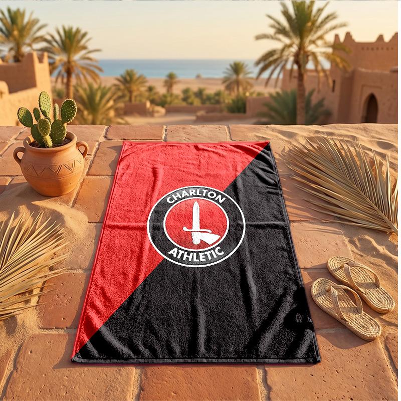 Telo Mare in Microfibra Charlton Athletic FC Asciugatura Rapida Assorbente Grande per Spiaggia Nuoto Viaggio