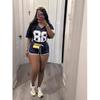 2024 Summer European and American New Loose Simple and Versatile Sports Letters Print Short sleeve Shorts Set Women clothes