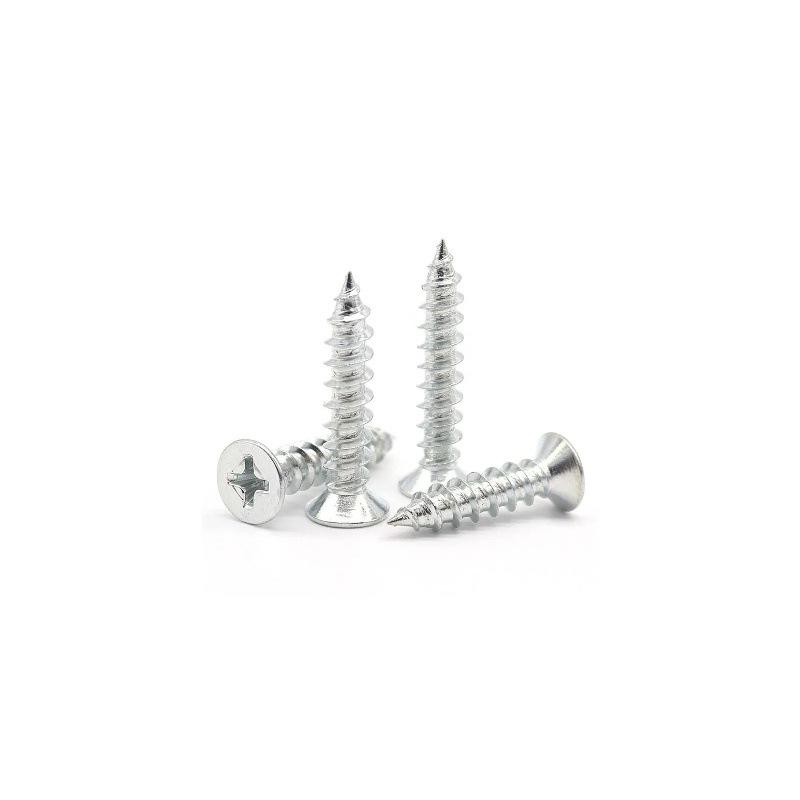 Iron Galvanized Phillips Flat Head Self-Tapping Screws - Countersunk M1 To M4