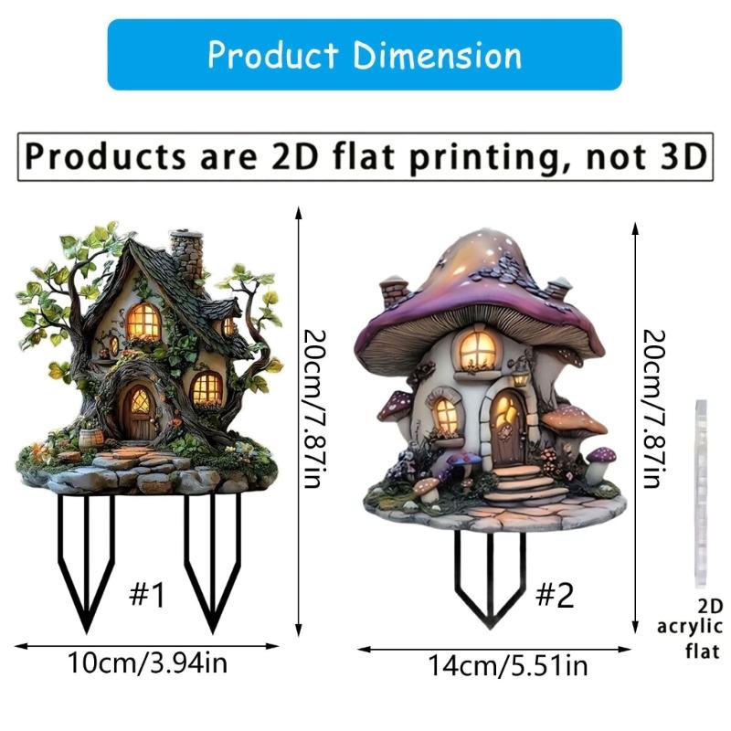 Resin Garden Stake Decorative Squirrels House Sign for Outdoor Yard Lawn Patios Landscape Decoration Waterproof Durable