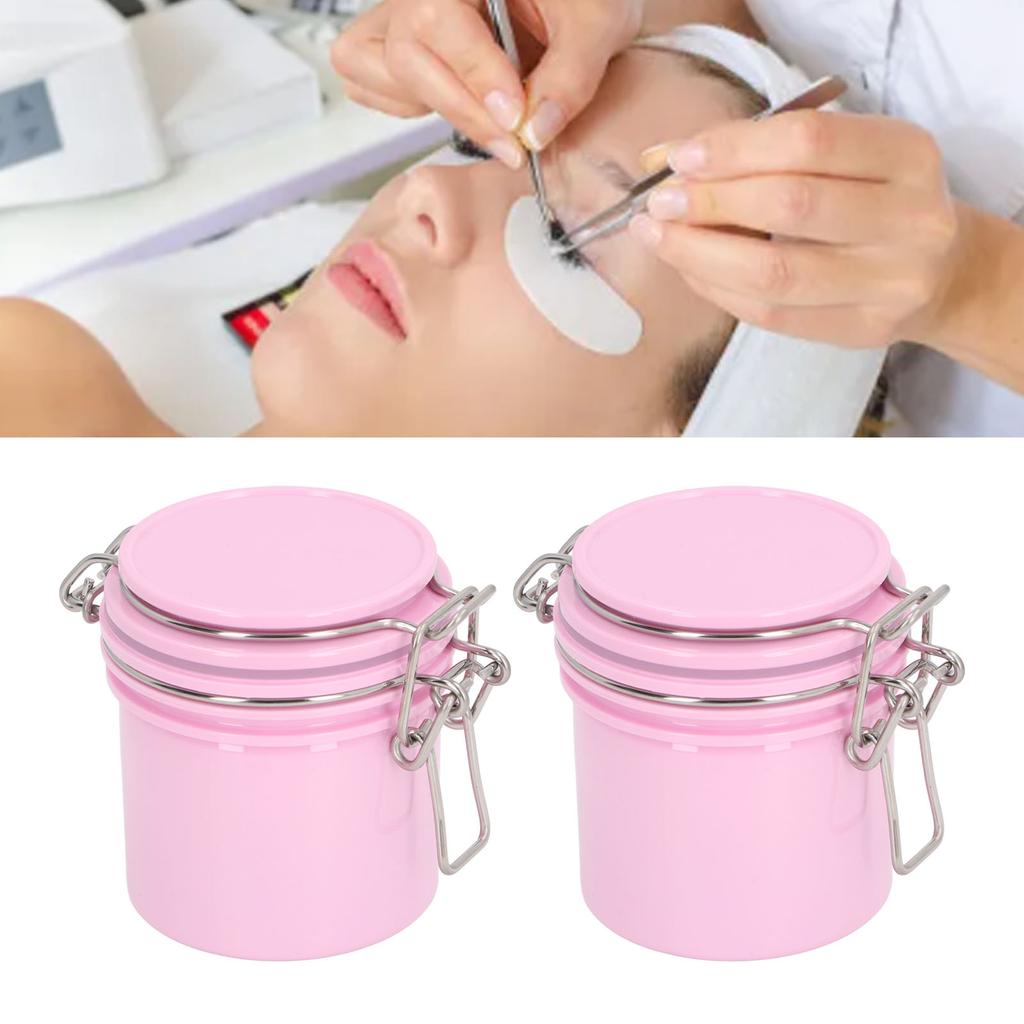 2pcs Eyelash Glue Storage Jar Sealing Buckle Large Capacity Glue Storage Container for Eyelash Extension 200ml