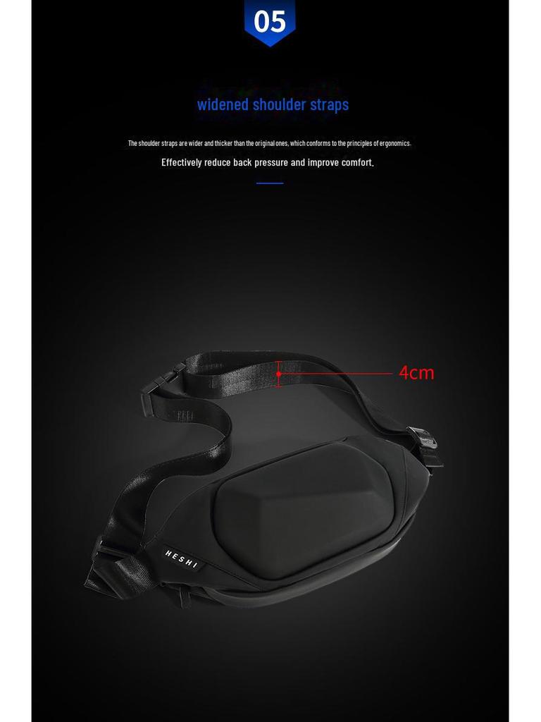 Men's Trendy Shield Armor Polyhedron Chest & Waist Bag for Sports and Fitness