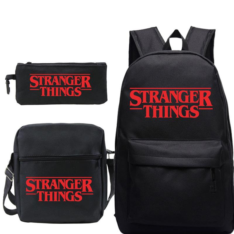 Stranger Things Star Printing Teen Student School Bag Three-Piece Men'S And Women'S Backpack
