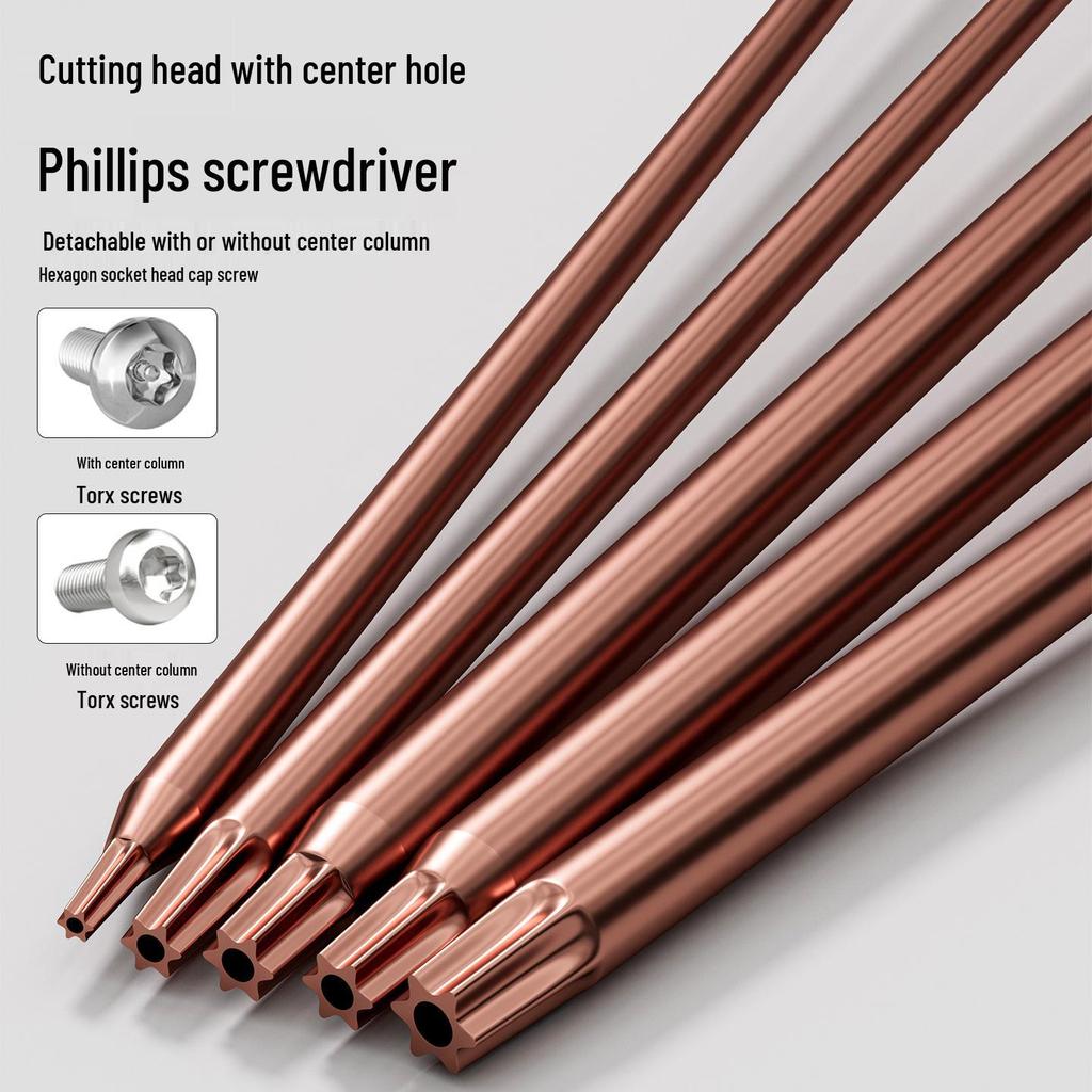 Extended Torx Screwdriver with Center Hole, Multi-functional Industrial Grade Hex Flower, Strong Magnetic Driver