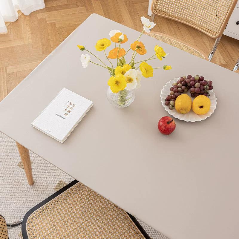 High Aesthetic Waterproof Oil Resistant Tablecloth PU Wash Free Easy Maintain Heat-resistant Fully Wrapped Dining Table and Coffee Table Cloth Cover