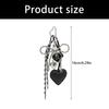 Gothic Silver Bead Bows Charm Heart Shaped Bag Accessory Fashion Bag Pendant Casual Keychain For Dark Style Lover