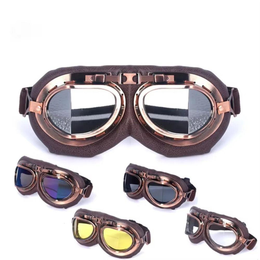 Okulary Pilotki Retro Ochrona UV Wiatroszczelne Okulary do Terenu Okulary Motocyklowe Sporty na Świeżym Powietrzu