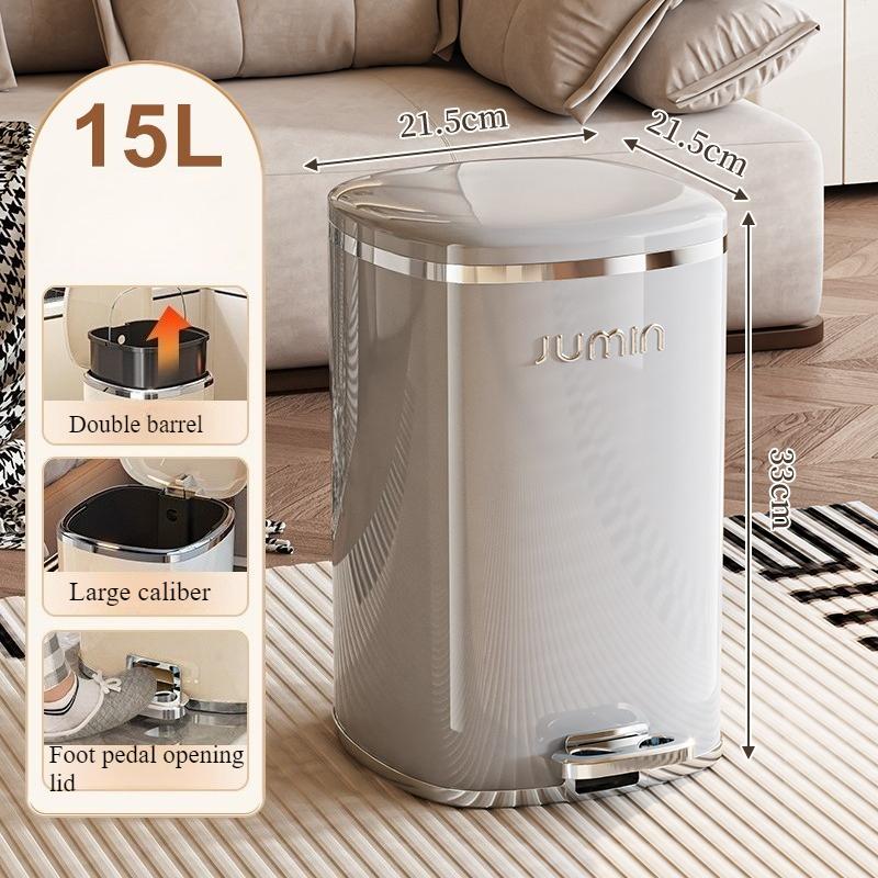 Pedal Trash Can Bathroom Litter Bins Kitchen Luxury Food Waste Disposal Bin Living Room Large Storage Garbage Can Accessories