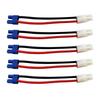 Adaptador de Rádio Controle de 5 Peças Compatível Tamiya Macho para EC3 Fêmea com Cabo de Silicone 14AWG 10cm