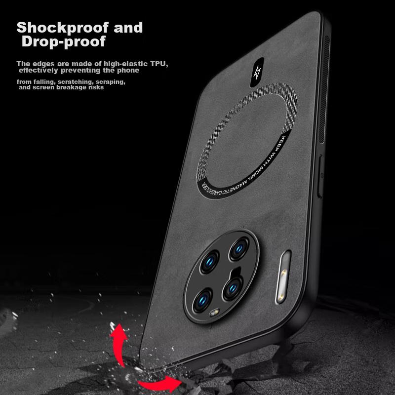 Huawei Mate30 Phone Case, Mate30 Protective Cover, Skin-Like Magnetic New Matte Lens Full Protection Silicone Simple Design - Gray
