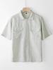 Men's Casual Cuban Collar Cotton Linen Short Sleeve Shirt