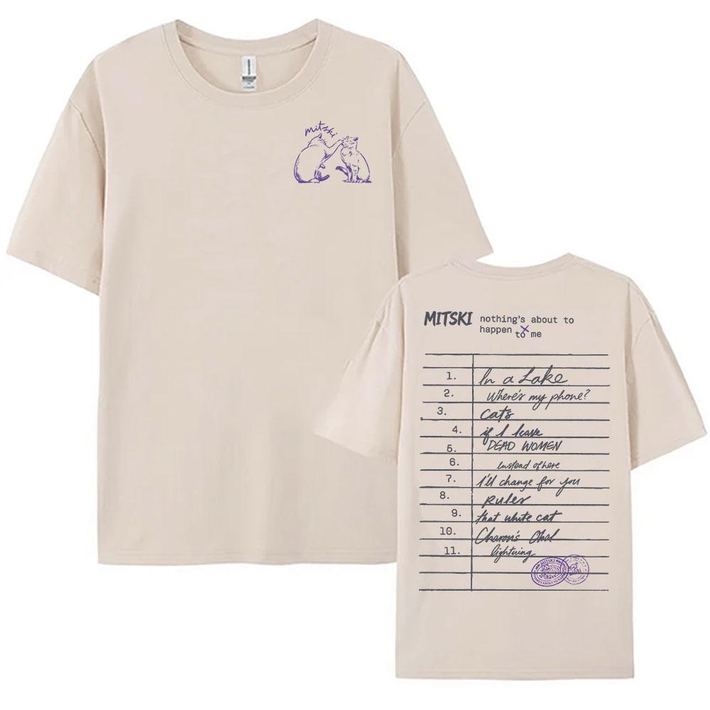 

Mitski Nothing s about To Happen To Me Tee Short Sleeve Summer Tshirts Women Men Clothes Singer Graphic Print Merch L