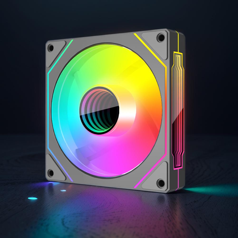 12cm ARGB 5V 3Pin 4 Pin PWM Silent Computer Cooler Fan Infinity Mirror CPU Case Cooling Fan 800-1800 RPM for PC Cooler and Case