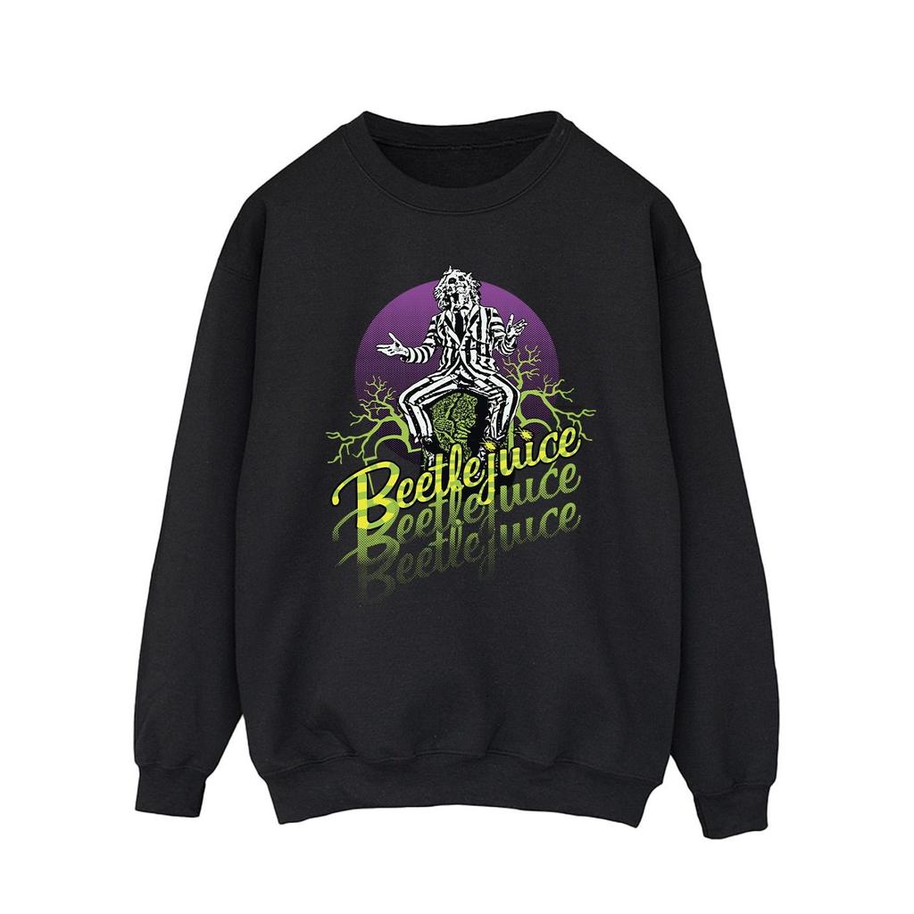 Beetlejuice Mens Purple Circle Sweatshirt