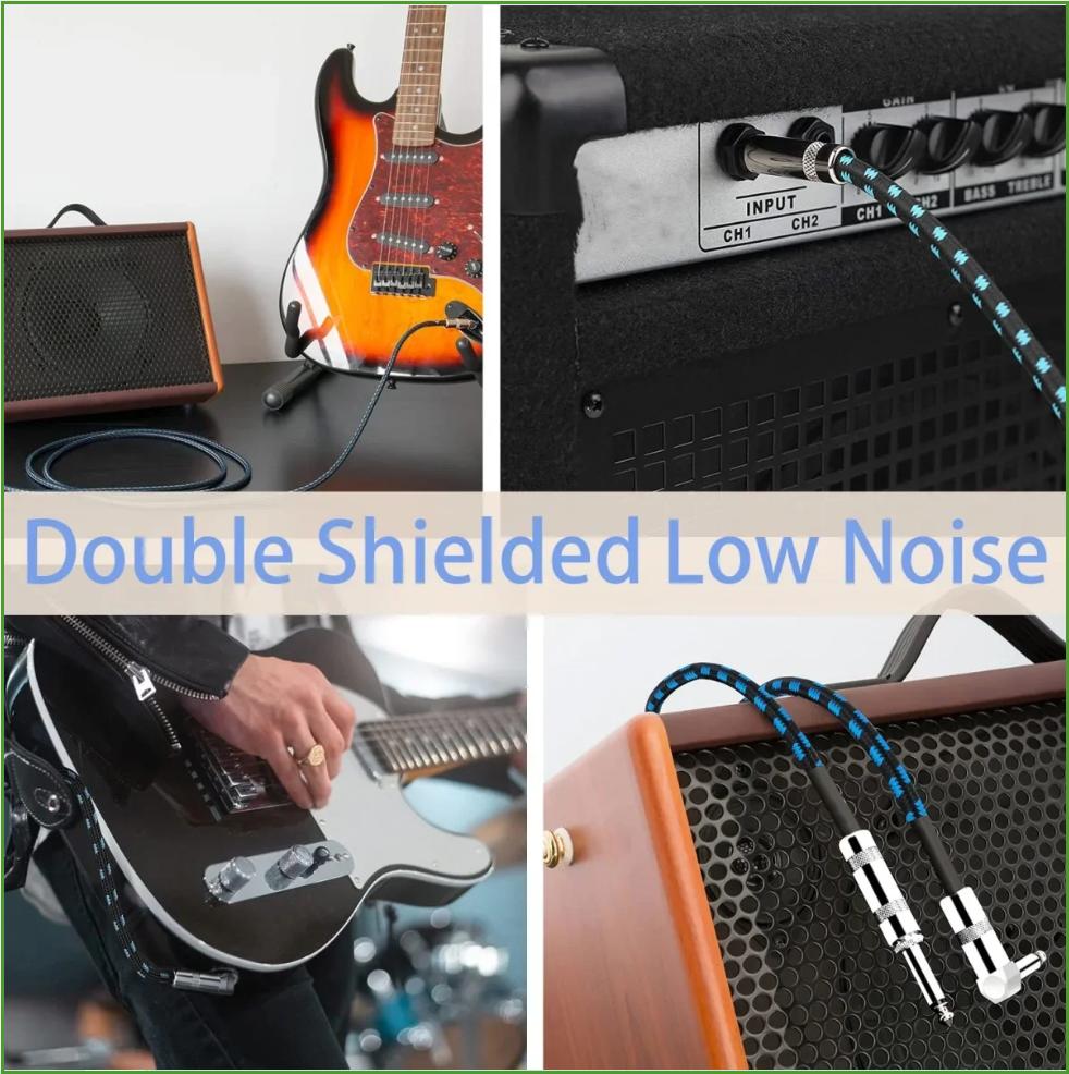 6.35mm Audio Cables TRS 1/4 Inch 6.5mm Audio Cable For Electric Guitar Bass 1.5/3/6M Gold Plated Shielded Low Noice Jack Cable