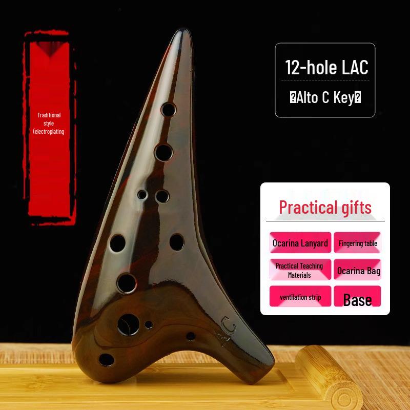 12-Hole Alto AC Ocarina: Stylish Beginner Instrument for Students