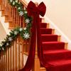 Large Velvet Bow Red Christmas Bowknot Christmas Tree Decorations Pendant Party Home Hotel Layout Window ShoppingMall Display