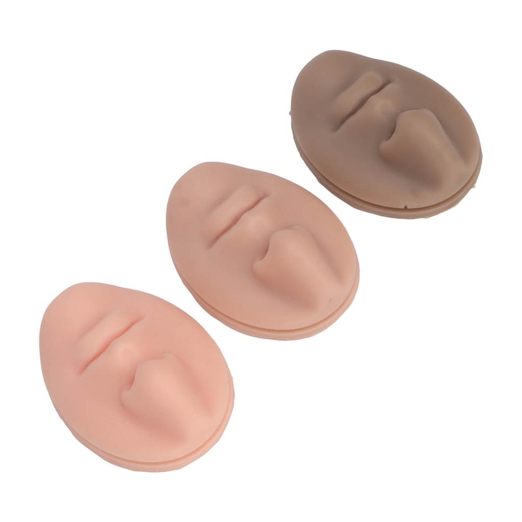 3pcs Silicone Nose Mouth Model Professional Soft Flexible Reusable Simulation Silicone Piercing Model