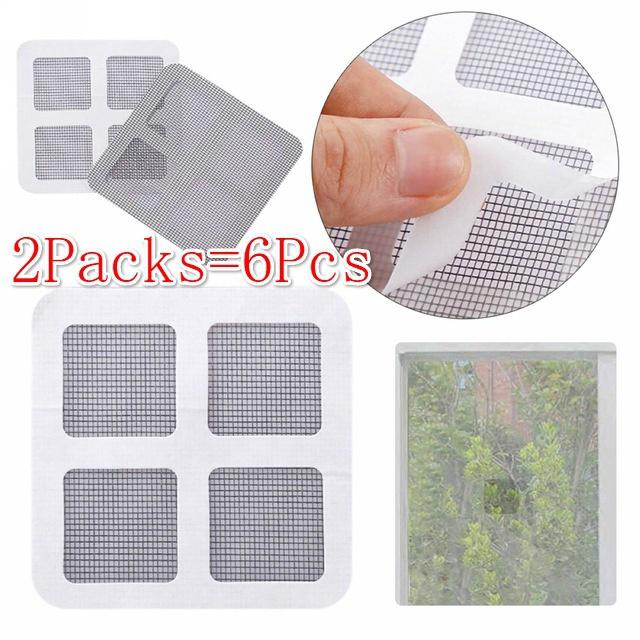 2Packs=6Pcs Summer Window Mosquito Netting Patch Repairing Broken Holes