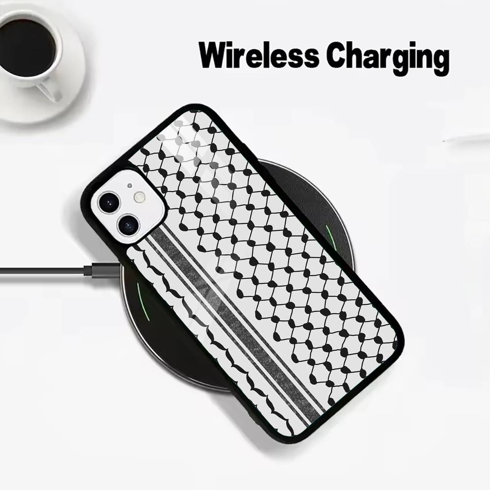 

Palestinian Keffiyeh Phone Case For IPhone17 16 15 14 13 12 11 Pro Max 16/15/14Plus Wireless Charger Cover Funda iPhone15Pro