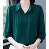 Vintage Women's Blouses Solid Color Casual Shirts Fashion Loose Summer Korean Clothing Short Sleeved Chiffon Women Tops