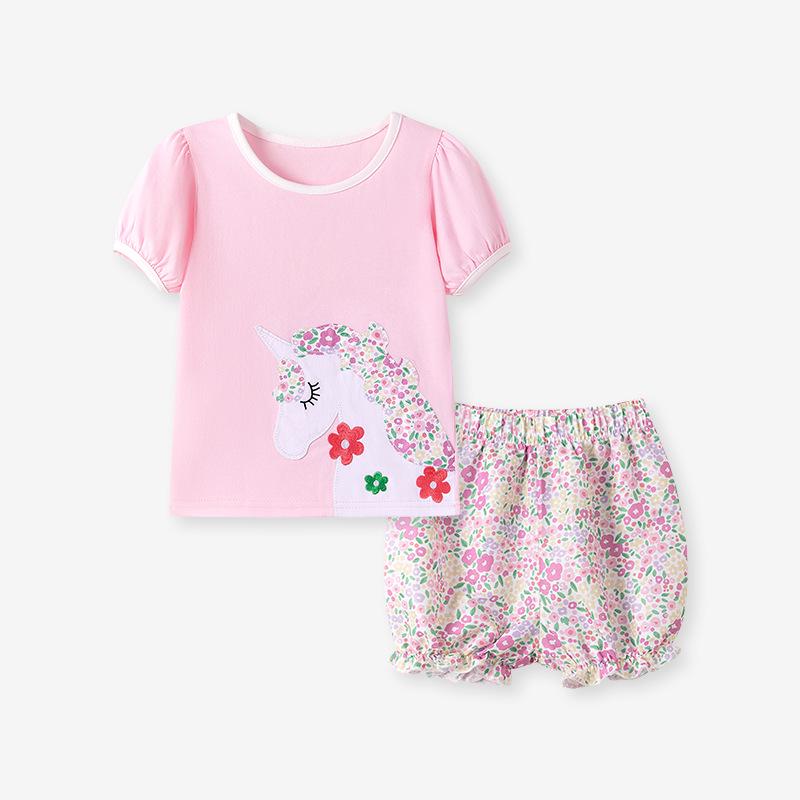 

Little Maven Summer Girls Chic European & American Style Cartoon Clothing Set 110cm