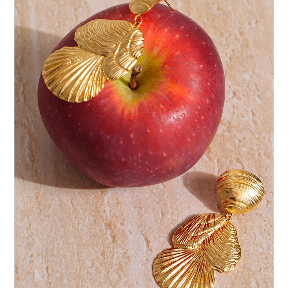 Eetit Ocean Style Stainless Steel Metal Shell Drop Dangle Earrings Summer Beach Popular Golden Statement Jewelry Prevent Allergy