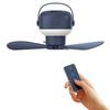 3600mAh/ 7200mAh Remote Control Ceiling Fan with Lamp Rechargeable 4 Speeds Camping Fan for Dormitory Bedroom Camping