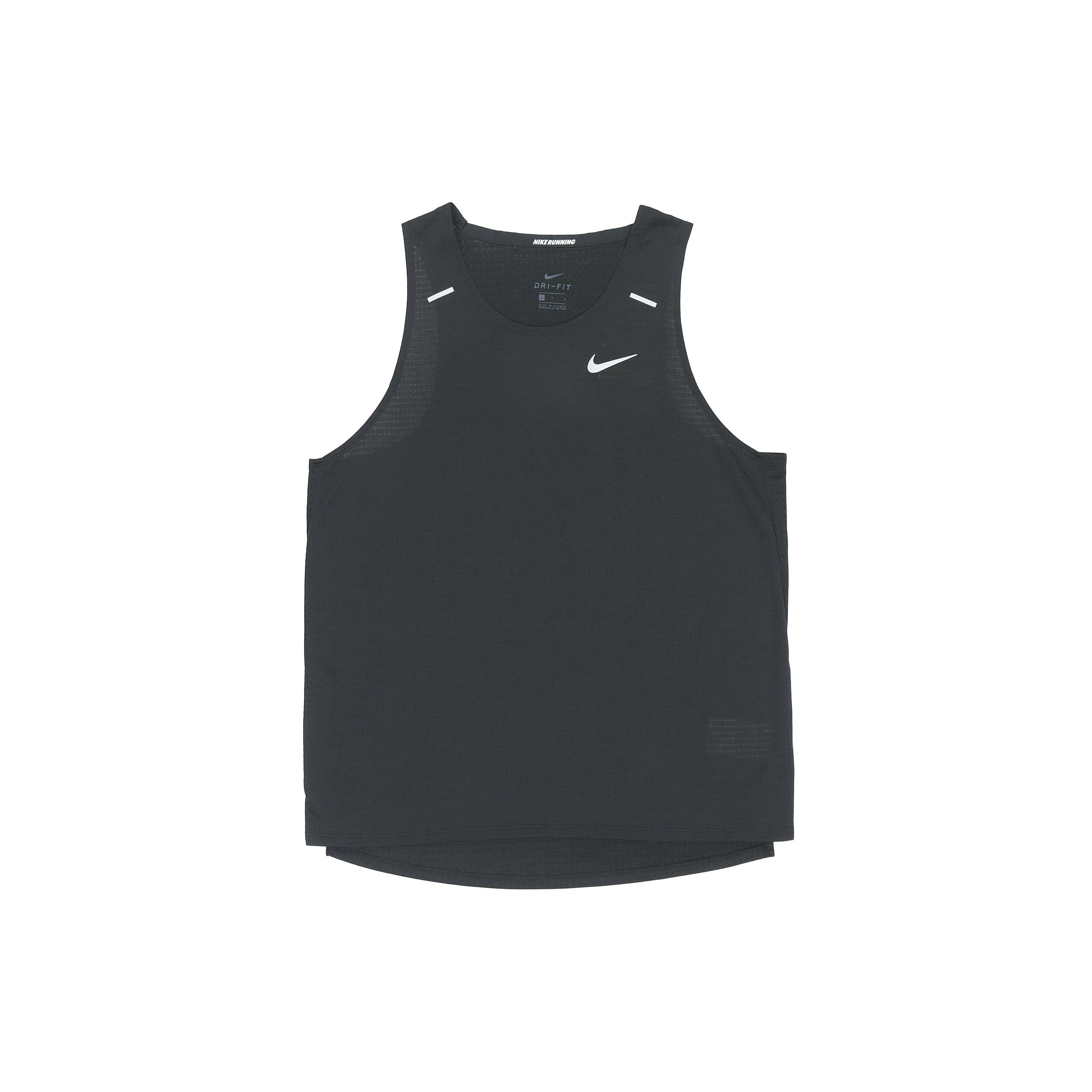 Nike Tank Tops Men s Black Crew Neck Thin Asymmetrical Shoulder CJ5419-010 L