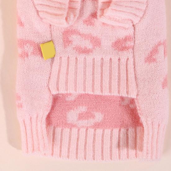 Delicate Pet Sweater Short Sleeve Woolen Yarn Warm Printed Dog Clothes