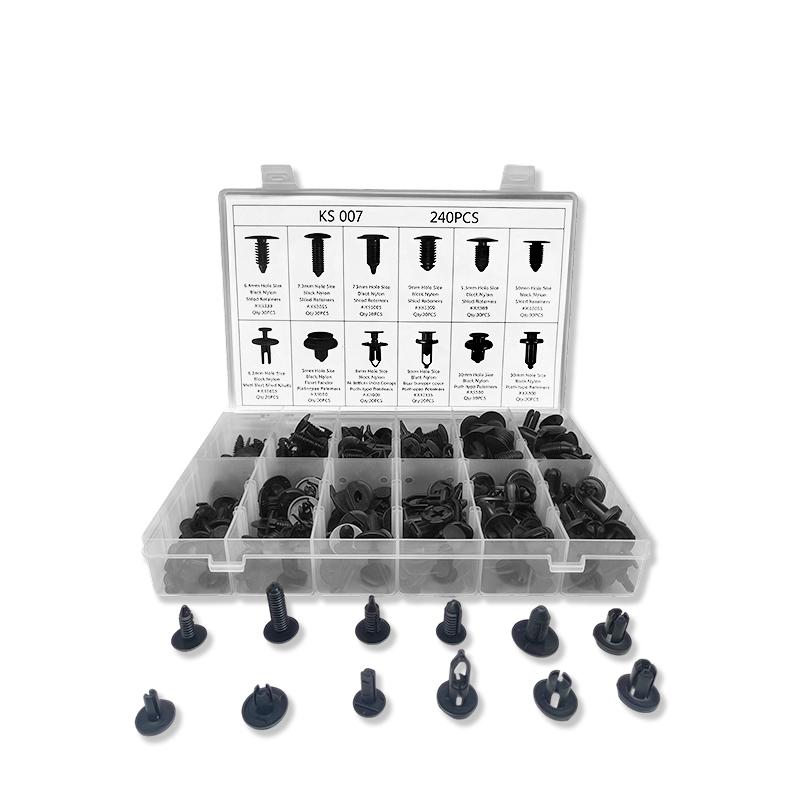 240pcs Car bumper fixing buckle set, bumper grille, engine compartment protection plate fixing buckle installed without damage 240pcs