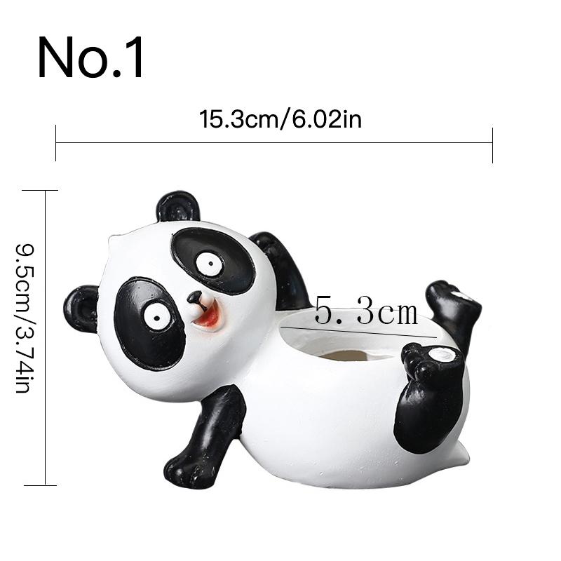 Cartoon Panda Flower Pot Succulent Pot Resin Planter Home Decor Indoor Decoration Desktop Ornaments Bonsai Plant Pot