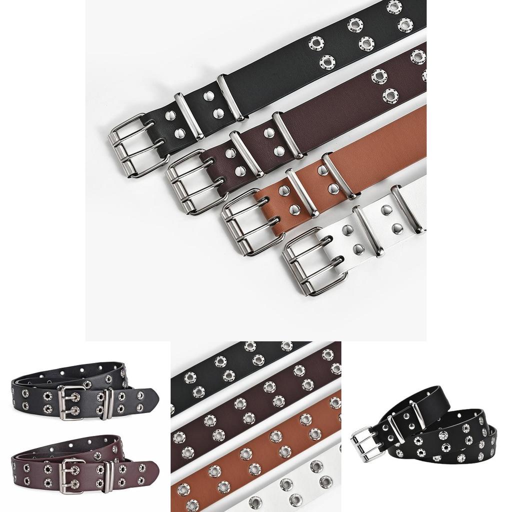 Trendy 2024 Punk Women's Double Row Belt Stylish Casual Denim Belt For Fashionistas
