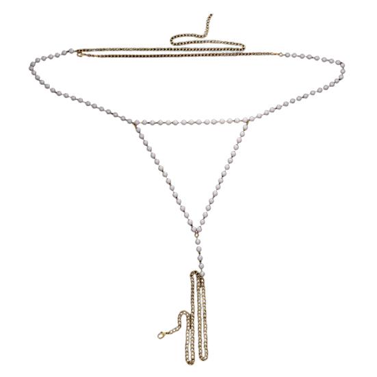 

Цепочка для тела из искусственного жемчуга для женщин, регулируемая цепочка на талию с удлинительной цепочкой, сексуальное нижнее белье, ювелирное украшение для талии золотистый