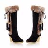 Mode Keil Lange Frauen Stiefel Australien frauen Schuhe Plattform Plüsch Winter Schuhe Damen Booties Oberschenkel High Heels Hohe Sexy