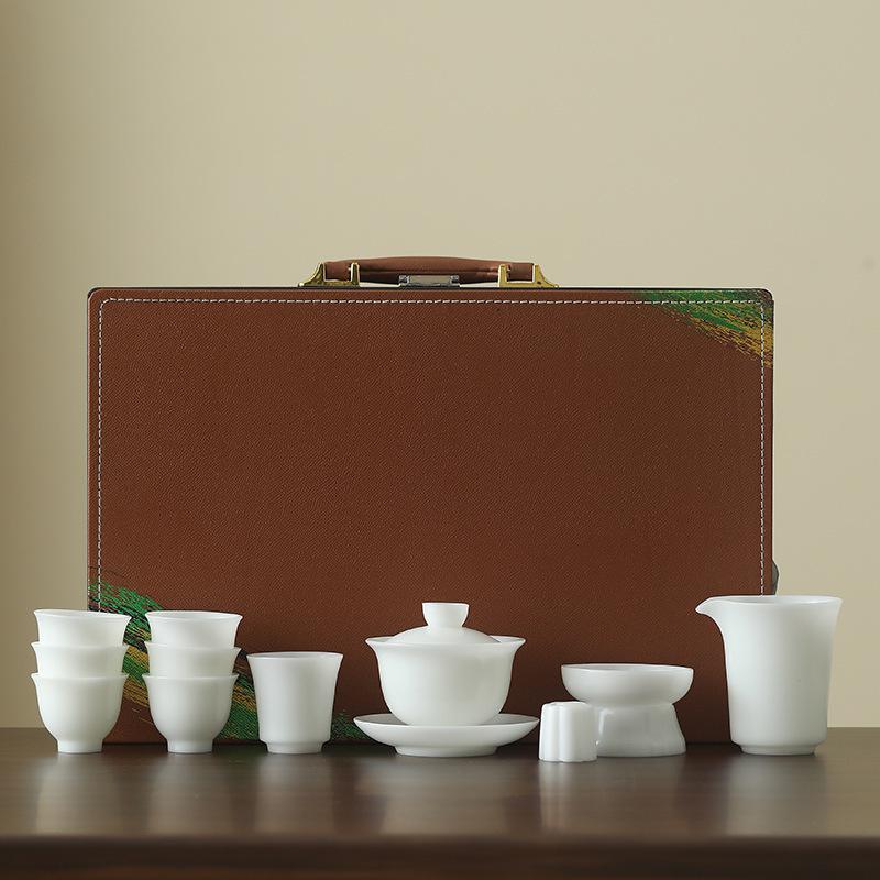 

Ice seed jade plain roast tea set housewarming to give customers commemorative gifts business high-end gifts