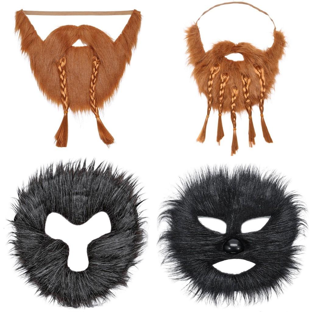 Halloween Fake Beard With Monkey Design For Adults Party Costumes