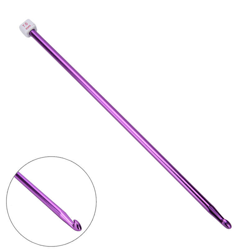 11ks 10,6" vícebarevné hliníkové tuniské / afghánské háčkovací jehly 2-8 mm