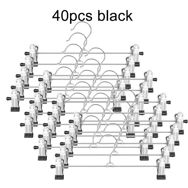 5~20pcs Metal Pants Racks Wind Proof Multi-purpose Skirt Racks for Clothes Drying Trousers Wardrobe Clip Anti-slip Black TMZ