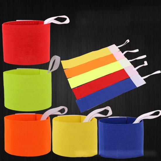 Soccer Captain Armband Fastener Tape Design Bright Color Wear Resistant Non-Slip Soft Texture Adjustable Kids Sports Soccer Basketball