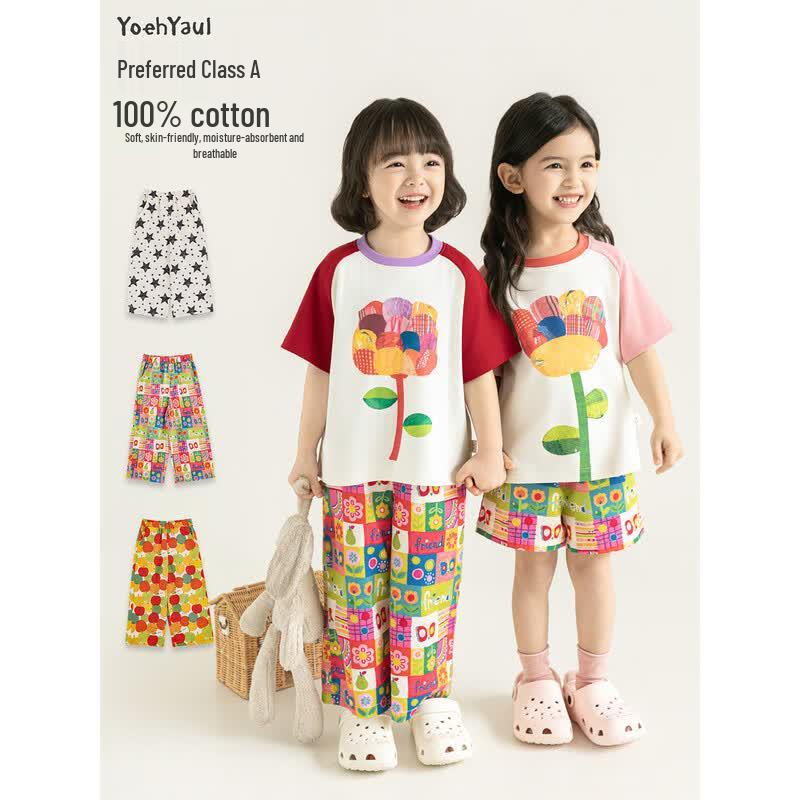YouYou Girls Summer Casual Straight-Leg Pants 110