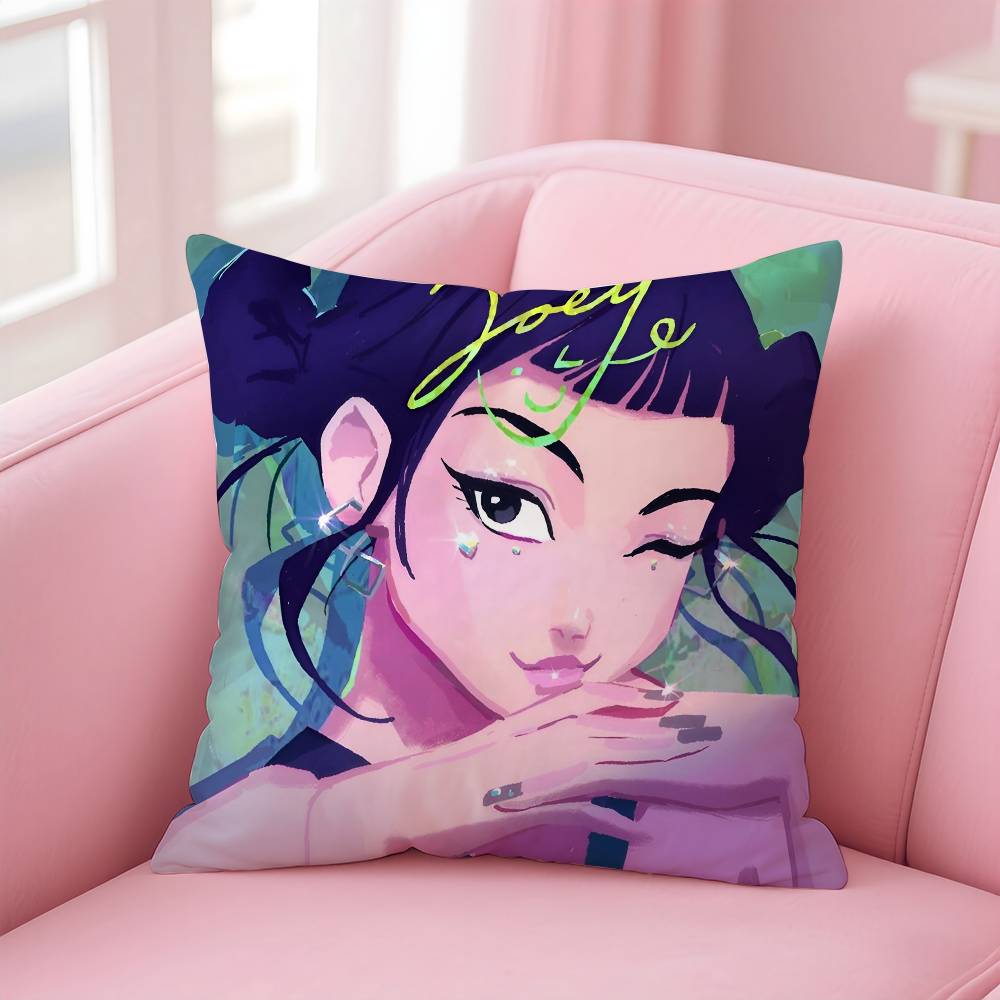 Горячий K-pop D-Demon H-Hunters Наволочка Антипылевой клещ Наволочка Невидимая молния Шелковистый короткий плюш Чехол на подушку для дивана 16x16Inch