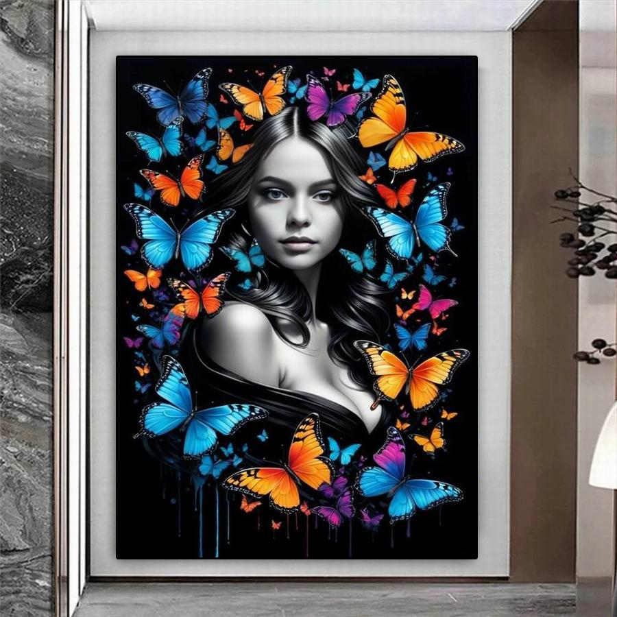 Diamond Painting New Collection 2024 Butterfly Woman Flower Diy Full Square Round Drill Rhinestone Embroidery Sale Girl Mosaic Cross Stitch Kits