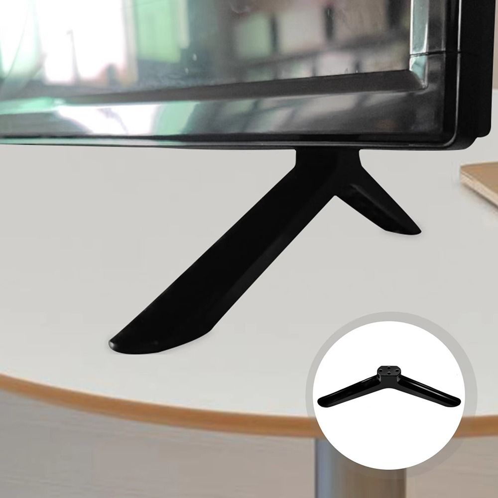 Schwarzer TV-Ständer Basis Halterung mit Schrauben Sockelfüße Halterung Neu Fernseher Tischfuß Schlafzimmer