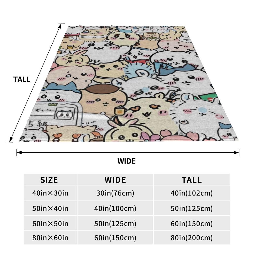 Niedliche Chiikawa Kollektionsdecke Weiche Mode Plüsch Überwurfdecke Für Kind Heimdeko Flanell Tagesdecke Bettdecke