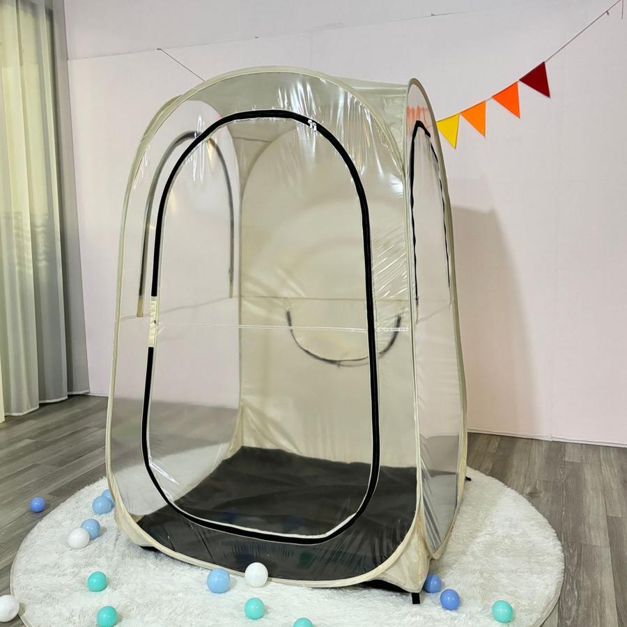 

Палатка для рыбалки на открытом воздухе, защита от комаров, одноместная, портативная, складная, из ПВХ, прозрачная. without a hood 98*98*154cm бежевый