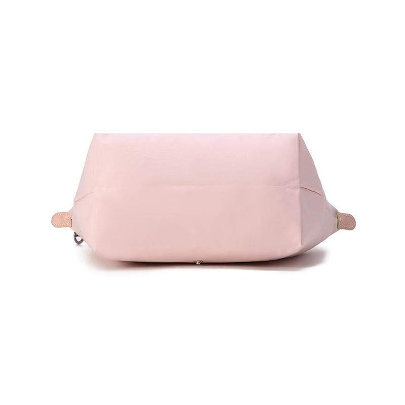 Longchamp Le Pliage 28 Ferramenta in Metallo Argentato Profilo Minimalista Stile Eco-Friendly Tela e Pelle Borsa a Mano Donna tote Rosa 2605919P64