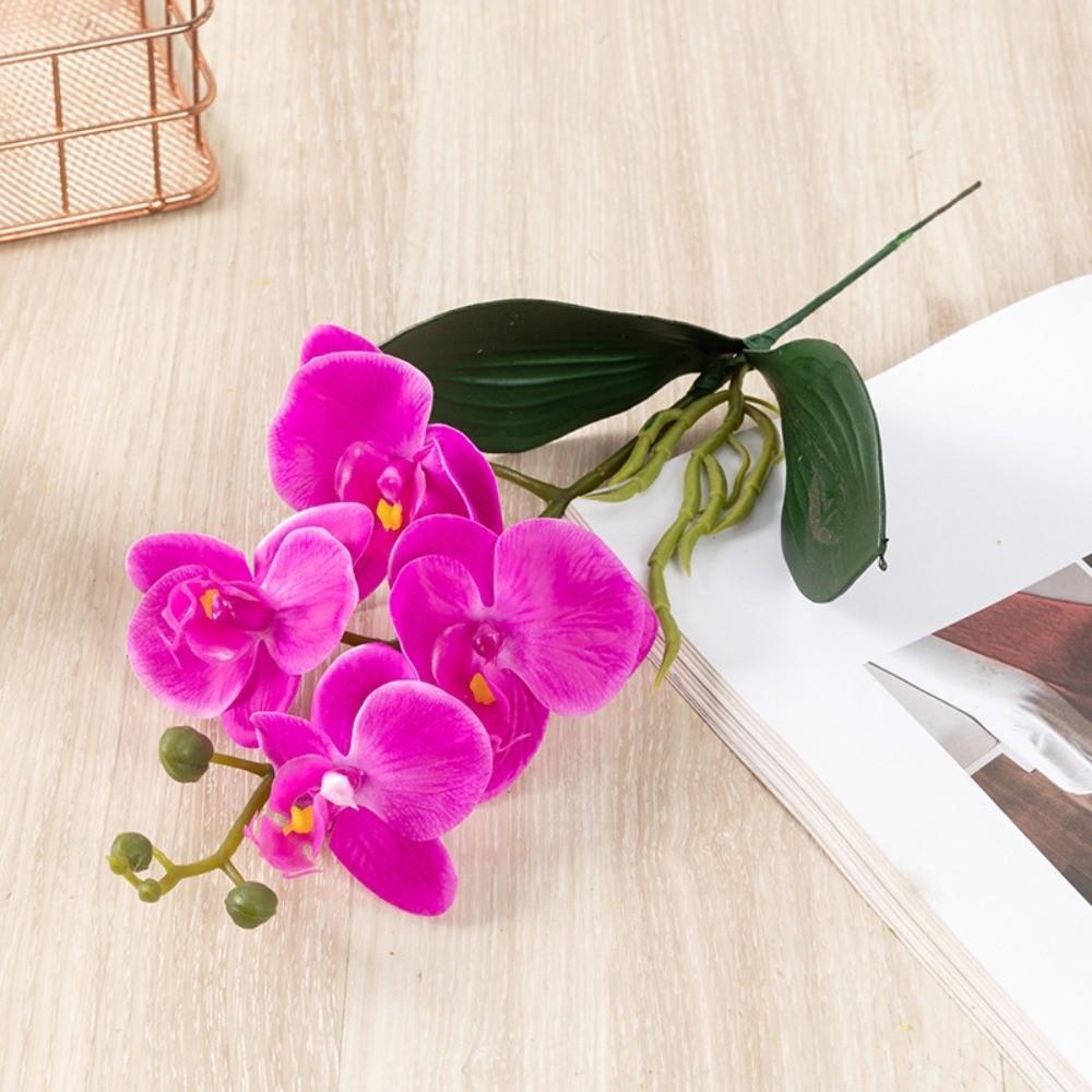 Silk Flower Simulation Butterfly Orchid Real Touch Photography Props Artificial Phalaenopsis Bouquet 4/12 Heads Home Decor
