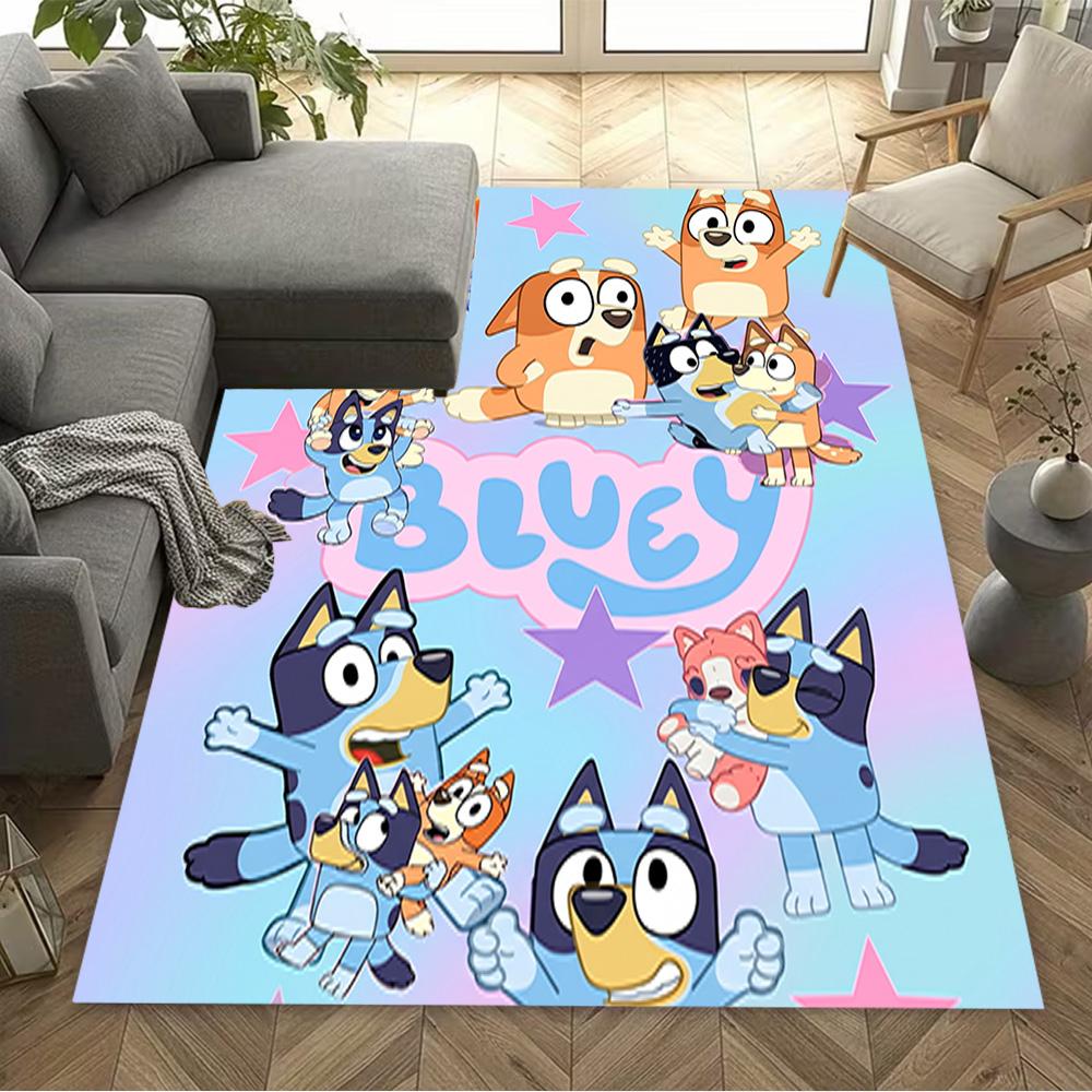 Bluey Friends Adventure Area Rug Perfect for Dormitory Foyer Study room Game Room Anti-slip Rug Anime Office Decor Perfect Birthday/Christmas Gift Ide